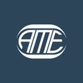 AME abstract monogram logo design. AME monogram unique modern flat abstract letter logo design Royalty Free Stock Photo