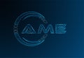 AME low poly letter logo vector design. Royalty Free Stock Photo