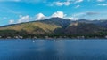 Amed bay coastline. Aerial drone view to calm sea in Amed, Bali, Indonesia Royalty Free Stock Photo