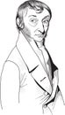 Amedeo Avogadro cartoon style portrait Royalty Free Stock Photo