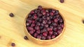 Amelanchier berries fruit rotate background, also known as shadbush, shadwood or shadblow, serviceberry, sarvisberry or
