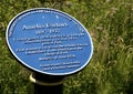 Amelia Earhart Sign Plaque, Millennium Coastal Path, Pwll, Burry Port, Llanelli, South Wales Royalty Free Stock Photo