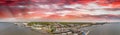 Amelia Islan, Fernandina Beach, Florida. Aerial panoramic view a Royalty Free Stock Photo