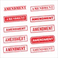 AMENDMENT red rubber stamp over a white background Royalty Free Stock Photo