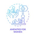 Amenities for women blue gradient concept icon