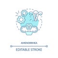 Amenorrhea blue concept icon