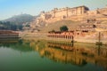 Amer fort landscape, historical architecture on the hilltop