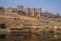 Amer Fort from the maota lake, Amer, Jaipur, Rajasthan, India Royalty Free Stock Photo