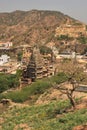 Amer village from Amber palace, Jaipur, India. Royalty Free Stock Photo