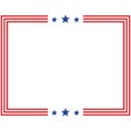 America American Flag Square Frame Banner Badge Design Vector Template Icon