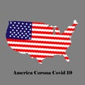 America attack disease corona virus banner. america flag Royalty Free Stock Photo