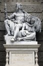 America and Australia, statues depicting personifications of the continents. Naturhistorisches Museum, Vienna