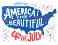 America the beautiful Fourth of July greeting card Royalty Free Stock Photo