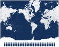America Centered World Map and Navigation Map Pointers Royalty Free Stock Photo
