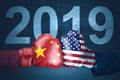 America and China trade war in 2019 year Royalty Free Stock Photo