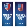 America First banner with USA flag