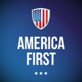 America First banner with USA flag