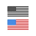America flag color and black and white print as a symbol of anti-racist protests