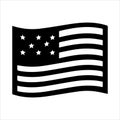 america flag Icon in trendy outline style isolated on white background. Royalty Free Stock Photo