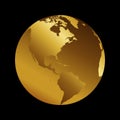 America golden planet backdrop view vector illustration Royalty Free Stock Photo