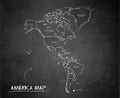America map, separates states with names, design card blackboard chalkboard Royalty Free Stock Photo