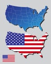 America maps and flag Royalty Free Stock Photo