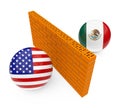 America-Mexico Border Wall Royalty Free Stock Photo