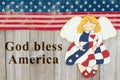 America patriotic message with an angel