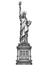 America. Statue of liberty on a white background Royalty Free Stock Photo