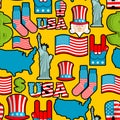 America symbols patriotic pattern. USA national ornament. State Royalty Free Stock Photo