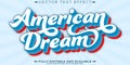 America text effect, editable 4th july and memorial text style Royalty Free Stock Photo