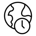 America timezone icon outline vector. Time zone Royalty Free Stock Photo