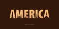 America. Travel bunner with silhouettes of sights. Time to travel. Vector illustration.