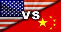 America usa vs China Conflicting Flags Economic war fight Background Image