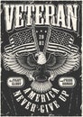 America veteran poster monochrome vintage Royalty Free Stock Photo