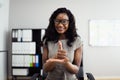 American African Learning Sign Language. Audiology Royalty Free Stock Photo