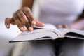 American African Prayer Woman Studying Bible Book Royalty Free Stock Photo