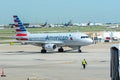 American Airlines airplane taxiing at airport