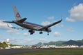 American Airlines Boeing 757 landing Royalty Free Stock Photo