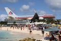 American Airlines Boeing 757 landing St. Martin Royalty Free Stock Photo