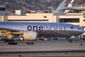 American Airlines Boeing 777 Oneworld Livery at Los Angeles International Airport.