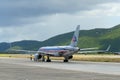 American Airlines Boeing 757 at US Virgin Islands Airport Royalty Free Stock Photo