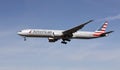 A airplane of American Airlines flying in the sky