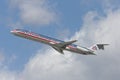 American Airlines McDonnell Douglas MD-82 aircraft taking off from Los Angeles International Airport. Royalty Free Stock Photo