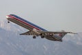 American Airlines McDonnell Douglas MD-82 aircraft taking off from Los Angeles International Airport. Royalty Free Stock Photo