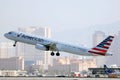 American Airlines plane taking off from LAS, Las Vegas Airport