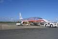 American Airlines plane at Punta Cana International Airport, Dominican Republic