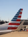 American Airlines plane on tarmac at O`Hare International Airport in Chicago Royalty Free Stock Photo