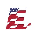 Flag of the American Alphabet Logo E