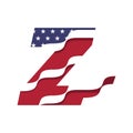 Flag of the American Alphabet Logo Z